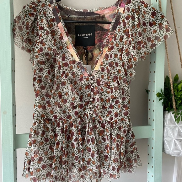 NWT Le Superbe Flirt 100% Silk Blouse - Picture 3 of 7